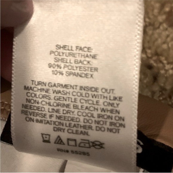 Brand New Without Tags Express Camel Faux Leather Leggings - Picture 3 of 3